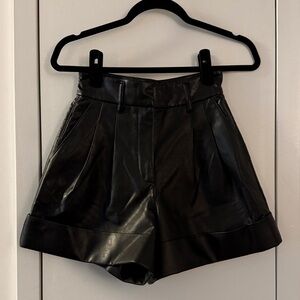 Wilfred Vegan Leather Pleated High Waisted Shorts from Aritzia
